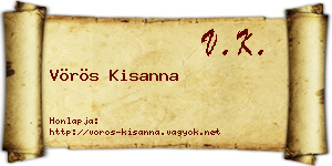 Vörös Kisanna névjegykártya